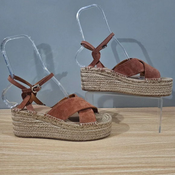 NEW Rag & Bone Sandal Hera Espadrille Wedge Henbrown Suede EU 41 - Picture 3 of 12